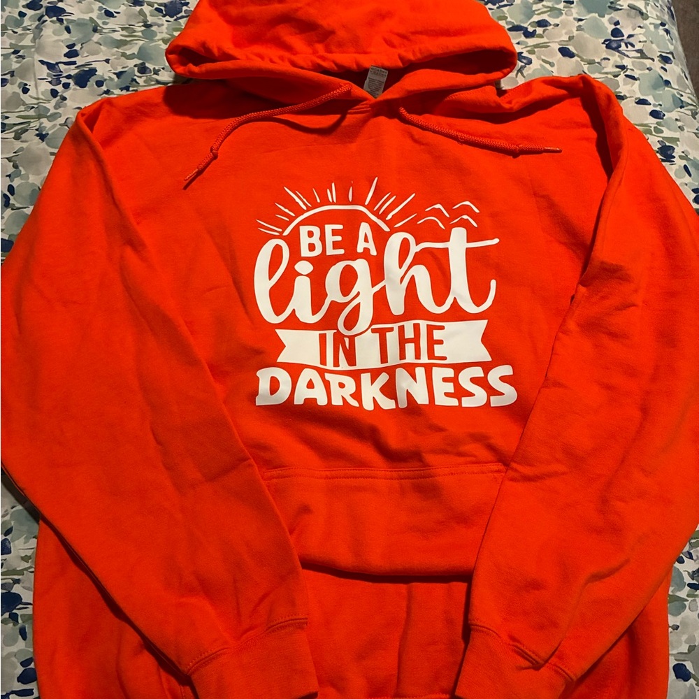 Gildan Orange Hoodie with White Print